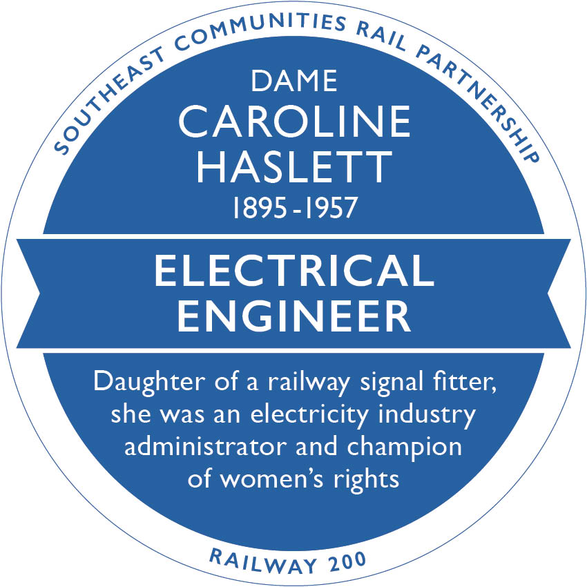 Railway 200 Blue Plaque: Dame Caroline Haslett