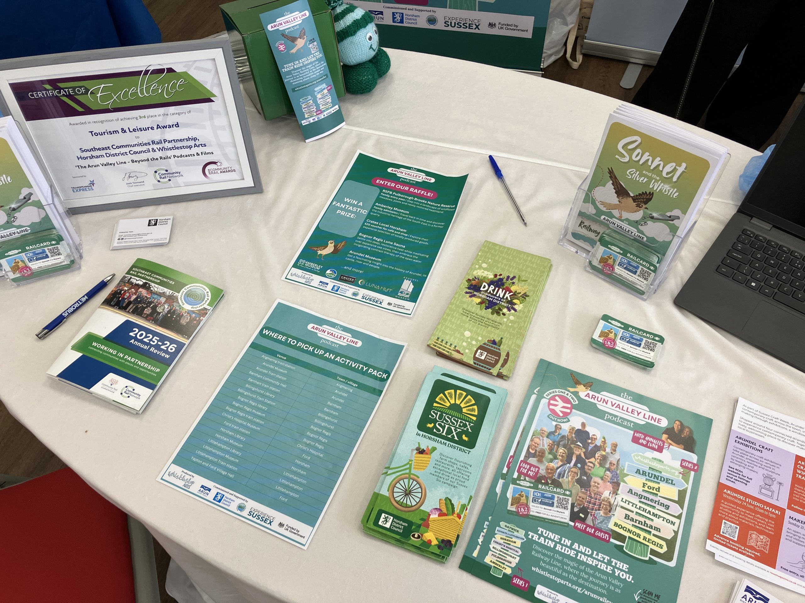 Arun Valley Line podcasts and activity packs are a big hit at Gatwick – as well as Lupin the dog!